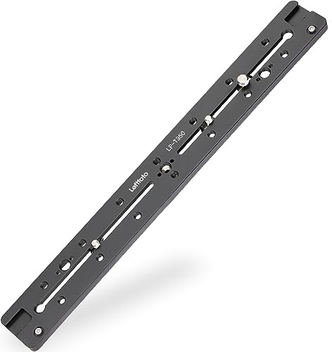 LEFTFOTO 350mm Double Dovetail Slide Rail with Arca Swiss Quick Release Plate,Locating Hole for ARRI,1/4 & 3/8 Threads,Cold Shoe - for DSLR Camera Tripod Ballhead