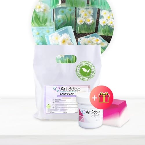 Resin Pro ArtSoap KariSoap – Basis für handwerklich hergestellte Seifen mit Sheabutter 1 kg weiß mit Farbstoff in Rose Gift, Basen für die einfache, sichere und vielseitige, Seifenbasis