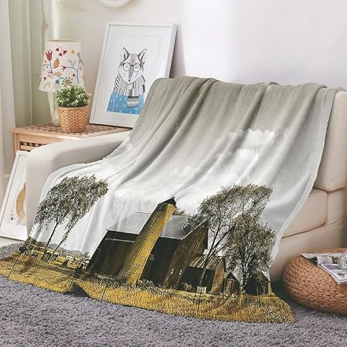 EHOMERY Manta Sofa Grande Suave Cobija para Sofa Manta para Cama Grande Frazada Invierno Casa Paisaje Manta De Acogida Mantas Decorativas Suaves Y Cómodas Marrón 150x130cm
