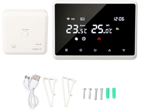Tyenaza Smart-Thermostat, WiFi-Smart-Thermostat-Fernbedienung, Wandmontierter Temperaturregler, Heizung, Kühlung, Temperaturgesteuert, Für Die Heizung von Heimkesseln 230 V