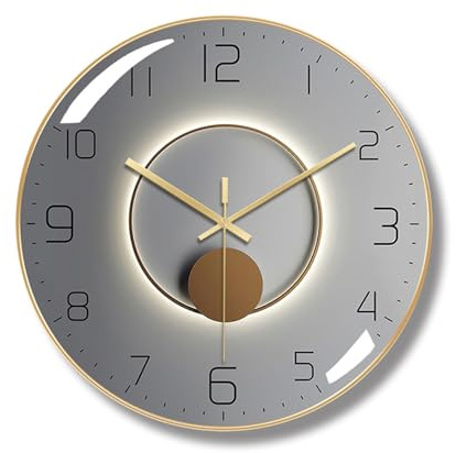 Ergocar Art-Deco-Wanduhr, Kein Tickendes Geräusch, Moderne Metall-Uhr, Geeignet Für Wohnzimmer, Schlafzimmer, Arbeitszimmer, Büro