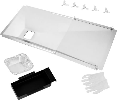 Adjustable Grease Tray with Catch Pan for Nexgrill 720-0888s 720-0888n, 720-0830h Charbroil, Dynaglo, Kenmore, BHG, Grill Master, Backyard, Expert Gas Grill, Universal Drip Pan for Most 3/4/5/6 Burner