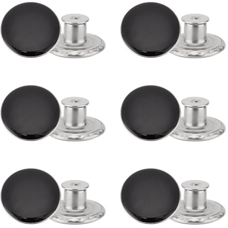 GOMAKERER 50 Stück Jeansknöpfe, 17 mm Metall, Rund, Schwarz, Jeansknopf, Zubehör