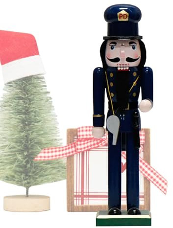 Décorations de Noël de casse-noix,Casse-Noisette de Noël | Figurine de Casse-Noisette policier,Figurine de Table décorative en bois de 14 pouces, casse-noisette festif à collectionner pour déco