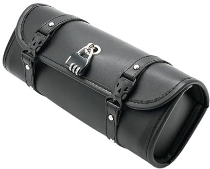 Motorrad-Lenkertasche, stilvolle Motorradaufbewahrung, sichere Werkzeugtasche, Retro-Motorrad-Fasstaschen, Lenker-Werkzeugtasche mit Schloss, wasserdichte Werkzeugtasche, 11,61 x 3,54 x 4,72 Zoll für