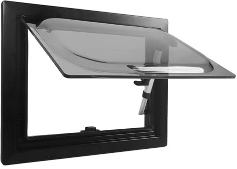 Shkalacar RV Push Out Window, Wohnmobilfenster Schutzvorrichtung Aluminiumlegierung mit Wasserfester Gummiring, Innenverkleidung gegen -Strahlen, Geeignet für Wohnmobile