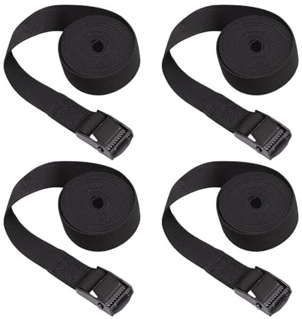 4 cinghie di fissaggio, 5 cinghie di tensione da 400 mm, estensori con morsetti, cinghie di tensione con morsetto (nero)