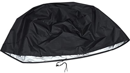 Couvercle de Foyer Rond en Tissu Oxford Polyester Noir, Protection