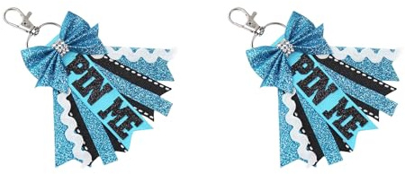NONGYU PinMe Cheer Schlüsselanhänger mit Glitzer, schöner Team-Schlüsselanhänger mit Schleifen, Taschendekoration, 2 Stück