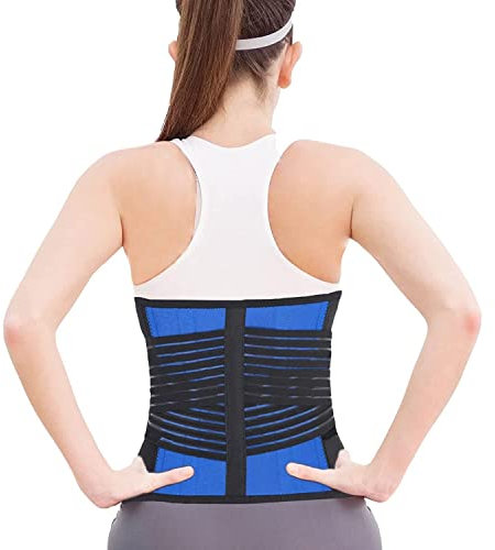 GLETSF Cinturón Corrector De Cintura para Hombre Y Mujer, Banda De Protección Lumbar, Descompresión De Columna, Alivio del Dolor De Hernia Discal, Tallas S-6Xl-Blue-XX