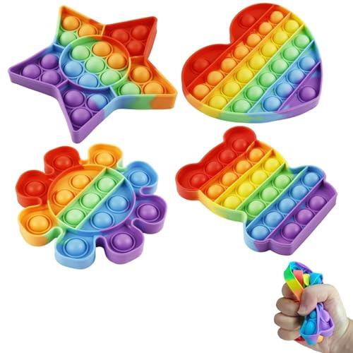4PCS Spielzeug, Bubble Sensory Fidget Spielzeug, Bubble Antistress Spielzeug, Relief Angst Antistress für Kinder und Erwachsene Sensorik