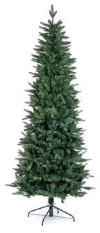 Albero di natale slim LOGAN realistico con aghi in PE + PVC h 210 cm 1432 rami, chiusura ad ombrello.