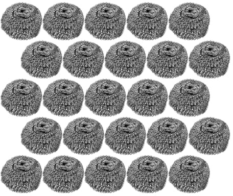 PLAFOPE 50 Unidades Estropajos de Acero Inoxidable para Cocina Bolas Metálicas Resistentes para Limpiar Ollas Sartenes Utensilios con Diseño Ergonómico y Duradero para Limpieza Profunda