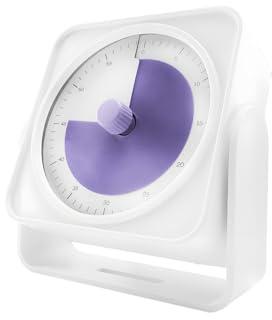Qumox F9 Temporizador Visual 60 Minutos, Cuenta Atrás Analógica con Disco de Color, Silencioso/Bajo/Alto, Recargable USB-C (Type-C), Magnético con Soporte & Montaje en Pared