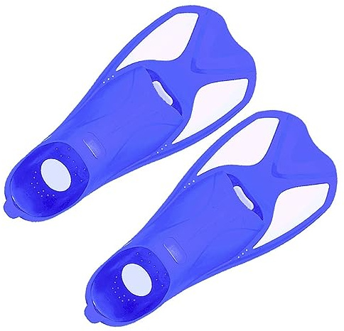 Pongnas 1 par de Aletas de Entrenamiento de Natación para Niños y Niñas, Material TPR Gris Naranja con Fuerte Propulsión (#5)