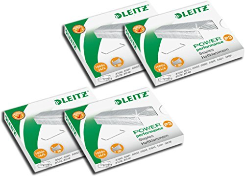 Leitz 55720000 Power Performance P3 Heftklammern, 26 / 6 (4 Packungen = 4000 Stück)