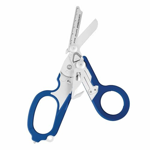 LEATHERMAN, Raptor Rettungsschere, mit Gurtschneider und Glasbrecher, Blau mit Utility-Scheide