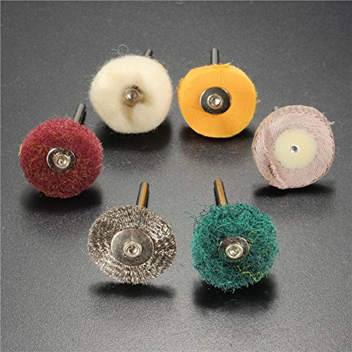 TuToy 30 Stücke 3,175Mm Schaft Polierscheibe Polierscheibe Pinsel Dremel Zubehör Für Rotary Tool