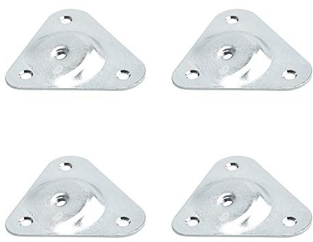 The Bed Slats Company M8 Dreieckige Möbel-Befestigungsplatten, 90 Grad Winkel, verzinkt, strapazierfähig, ideal zum Befestigen von Möbelfüßen oder Tischbeinen
