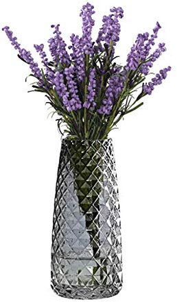 TEYU Moderne Glasvase, geometrisches Muster, Blumenvase, Knospenvase für Büro, Zuhause, Küche, Einweihungsgeschenk, Hochzeit, Weihnachten (Graue Vase Vase mit Ananasmuster)
