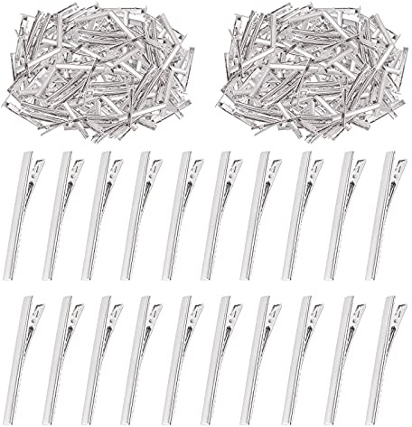 Swpeet Lot de 200 pinces à cheveux crocodile de 7,5 cm, épingles à cheveux en métal pour coiffure, accessoires de bricolage
