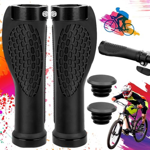 1 par ergonomiska styrhandtag för cykel, mjukt gummi halkfritt cykelhandtag, låshandtag, vattentätt halkfritt handtag för mountainbike med mjukt handtag