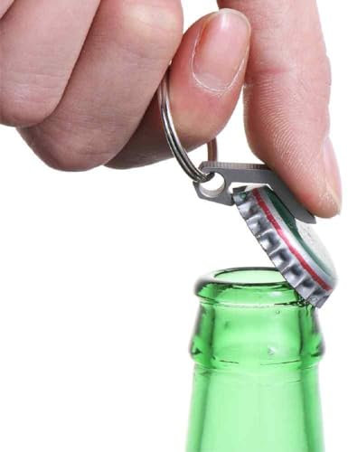 Llavero abrebotellas con anilla, Llavero abre cerveza, Mini abridor de botellas, Abridor de chapas de botella, Acero inoxidable, Color Plateado