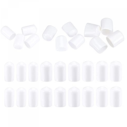 sourcing map Round End Caps Rubber Cover 30pcs 7mm 10mm 12mm White Screw Protector for Screw Bolt Pipe