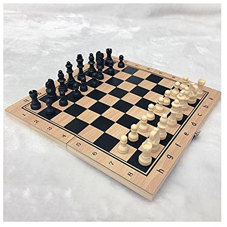 Schachspiel 3-in-1-Backgammon-Schach-Checker mit hölzernem faltbarem Schachbrett tragbarer Schach und Backgammon-Set für Spielzeug oder Geschenk Magnetisches faltbares Schachbrett ( Color : 24x24cm )