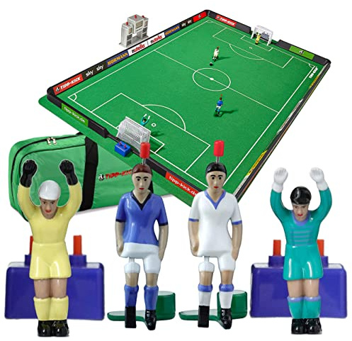 TIPP-KICK Spiel Super Cup Italia Tischfußball-Set | Fußball-Spiel mit extra-großem Spielfeld inkl. Bande, italienischen Top Kickern, Torwarte „Toni“, Toren, Bällen & Halbzeituhr