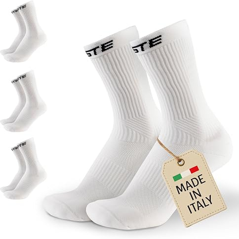 PASTE ® 3 Paar Performance Fußball Socken Schwarz/Weiß (Gr. 39-47) - Fussball-Socken Damen & Herren - Anti-Rutsch Fußballsocken - Sport-Socken atmungsaktiv - Football Socks für Männer & Frauen