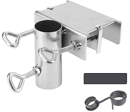 Fonowx Parasol Holder Beach Fishing Umbrella Mount Clamp for Poles Boats Bleachers