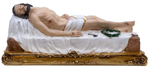VILLAGE GIFT IMPORTERS Toter Retter Figur | Jesus nach dem Tod am Kreuz | Christus im Heiligen Grab Figur | 30,5 cm lang | katholische religiöse Skulptur für den Gebetsraum zu Hause | Liegt flach
