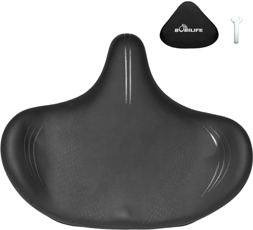 Sellino per Bicicletta Extra Largo e Sovradimensionato - Cuscino per Sellino da Bicicletta Grande per Uomini e Donne, Comodo Ergonomico, Imbottito, Sellino da Bicicletta di Ricambio Adatto per Peloton