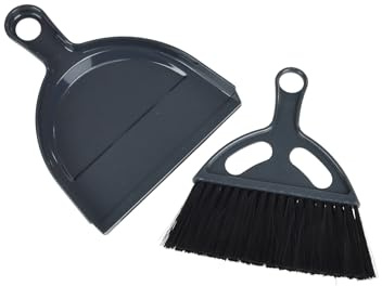 Homéa, Mini Pelle et Balayette Plastique 17X20 cm Anthracite