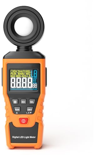 Meichoon Handlichter, digitaler Lichtmesser, hochpräzises Beleuchtungsstärken-Messgerät, Reichweite bis zu 100.000 Lux für Filmfotografie, Pflanzen, Photometer, Beleuchtungsintensität,