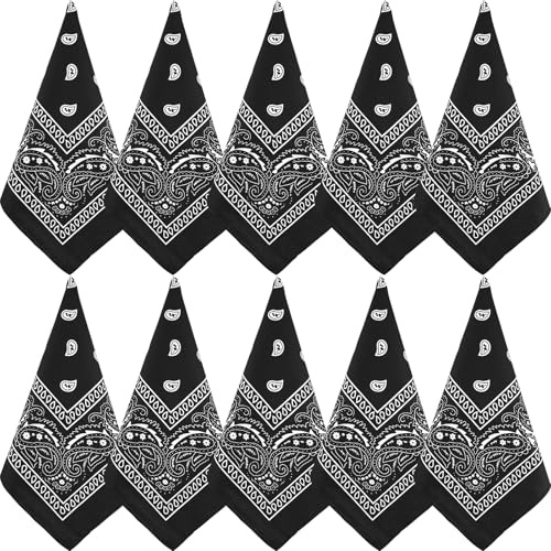 NACHLYNN 10 Stück Bandana Damen Herren,Bandana kopftuch Herren Paisley Muster Headwear Haar Schal Ansatz Handgelenk Kopf Biker kopftücher für damen