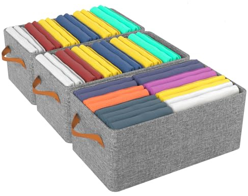 3 pièces organisateur armoire commode pour jeans empilable et robuste boîtes de rangement en acier inoxydable, gris