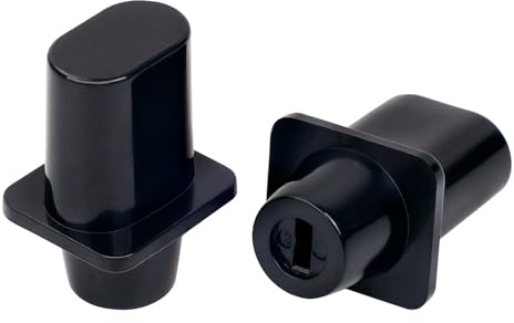 Banworks Guitars 3-Way Toggle Switch Tip Metric Pickup Selector Switch Cap | 3.7mm (0.146) Oval Switch Knob Tip Caps for Squier Telecaster Tele Guitars Pack of 2 JT/DWQM-01 Black with Oval Head