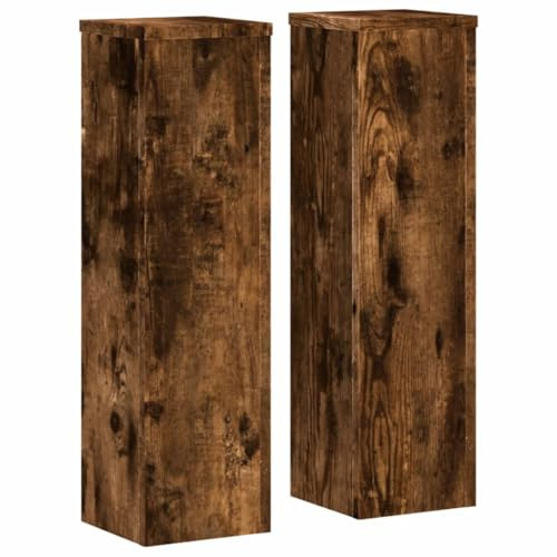 vidaXL Pflanzenständer 2 Stk. Räuchereiche 17x17x60 cm Holzwerkstoff