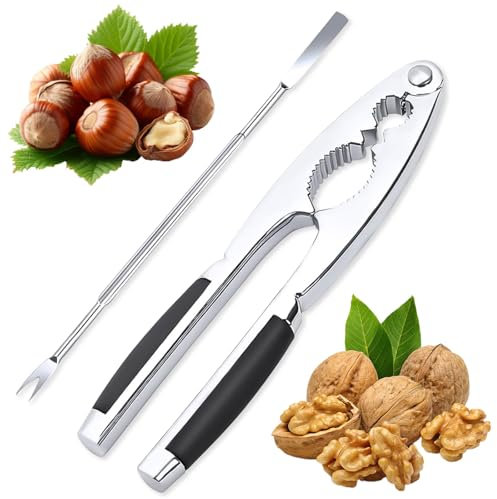 Axinyijia Cascanueces, Cascanueces de Acero Inoxidable, Cascanueces Multifuncional con Aguja de Cangrejo, Partidor de Almendras para Nueces