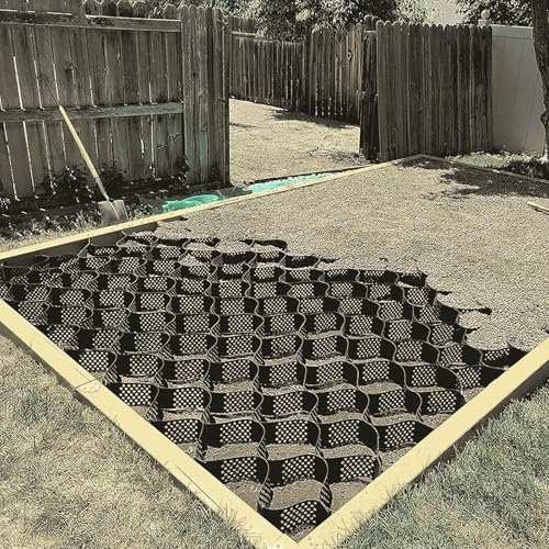 Grille De Gravier en Nid d'abeille, Stabilisateur De Grille De Gravier, Maille GéOtextile De Paysage De Remise D'ArrièRe-Cour, pour AlléE, Patio De Bricolage, Parking(3x8m(10x26ft))