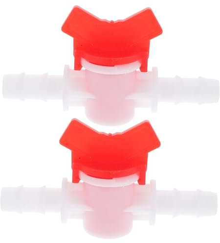 JECOMPRIS 2pcs Plastic Barbed Ball Valve Hose Barb Water Flow Control Valve Shut off Switch for Garden Micro Irrigation Pipe