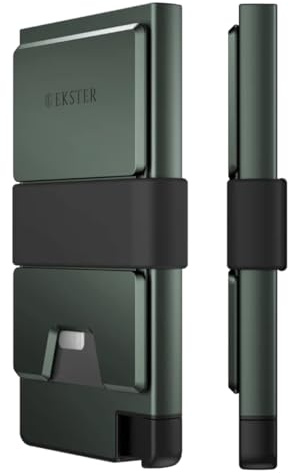 Ekster Cardholder Pro All-Metal Wallet for Men | Metal Wallets with RFID Blocking Layer | Slim & Minimalist Aluminum Wallet with Push Button for Quick Card Access, Forest Green, Pro, Cardholder Pro