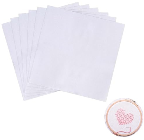 QIBZI Tela Aida per cucito,6pcs croce punto ricamo tessuto medio griglia 11CT ricamo tessuto cotone (20 * 20 cm)
