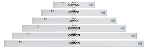 GEPCO Richtlatten 6tlg Set 60-100-120-150-180-200 cm Alu 2 Libellen Wasserwaagen