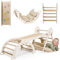 5-in-1 Indoor Climbing Frame for Toddlers -Triangle Ladder, Climbing Arch, Balance and Cushion, Montessori Climbing Frame, Kids Wooden Gym, Foldable Climbing Toys for Kids 1-3 Age