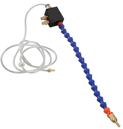 Mist Coolant Lubrication Sprayer, Adjustable Air, 60-80% Lubricant Savings, Plastic+Metal+Brass, Transparent Tube, for 8mm Air Pipe, CNC Lathe Milling Drill Machine, Cooling