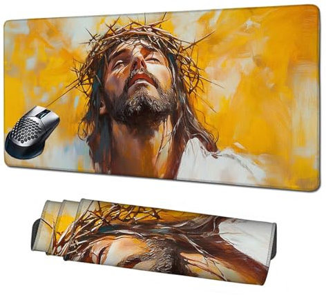 Mouse Mat Man Mouse Pad Large 1600x800x3mm Gaming Mouse Pad,Waterproof Desk Mat Yellow Mousepad Soft Smooth Surface and Anti-Slip Rubber Base,Stitched Edges Desk Pad,Computer Accessories,Gifts X1-1693