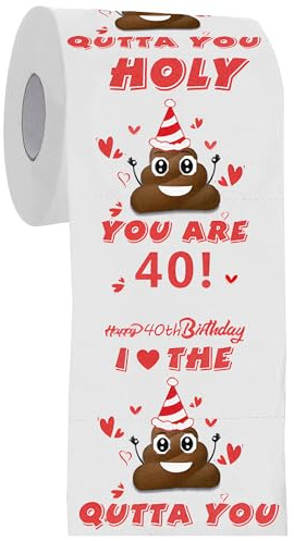 40. Geburtstag Geschenke für Frauen, 40. Geburtstag, Happy Prank Toilettenpapier, 40. Geburtstag Dekorationen, lustiges Gag Geschenke Neuheit Geburtstagsgeschenk für Freunde und Familie